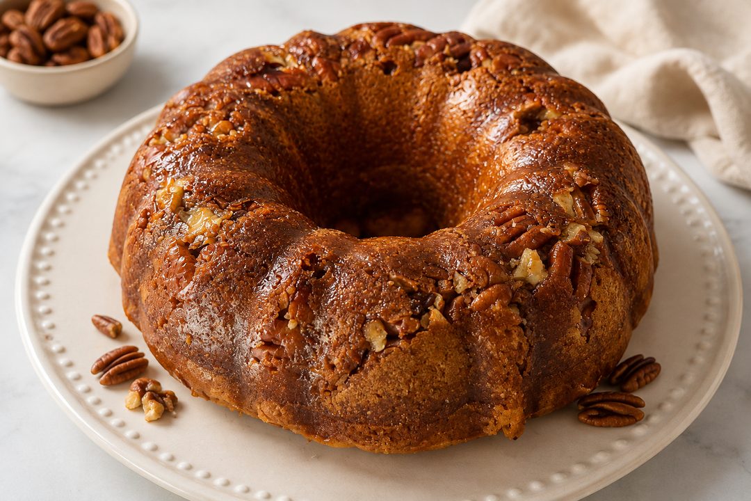 Vanilla Pecan rum cake